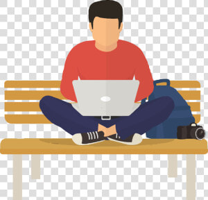 Guy With Laptop   Cartoon Using Laptop Png  Transparent Png