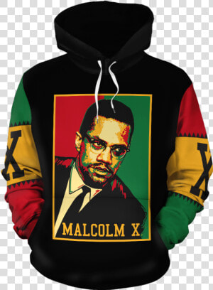 Malcolm X Retro All over Hoodie Class   Malcolm X Zip Hoodie  HD Png Download