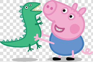 George Playing With Dinosaur   George Peppa Pig Png  Transparent Png