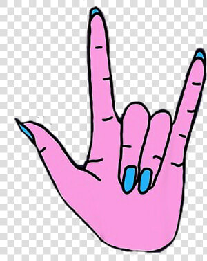 Aesthetic Rock Hand Sign   Rock On Hand Sign Clipart  HD Png Download