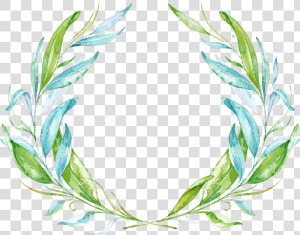 Transparent Greenery Clipart   Watercolor Frame Leaves Png  Png Download