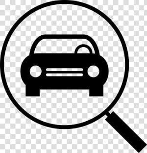 Car Front In Magnifier Glass   Search Car Icon  HD Png Download