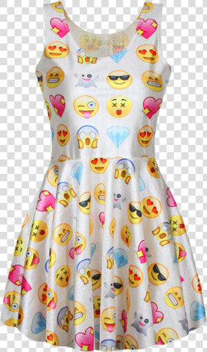 Smiley Faces Pleated Dress Transparent Background Clothing   Emoji Dress  HD Png Download