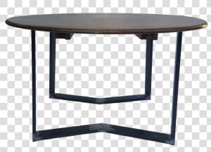 Oak 2 Leaf Dining Table With V Steel Legs Side View   Coffee Table  HD Png Download