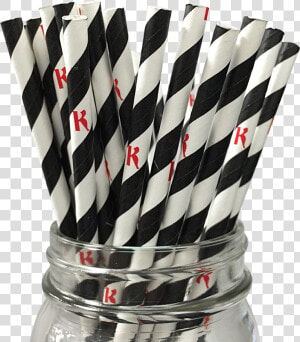 Black Stripe K 25pc Paper Straws   Drinking Straw  HD Png Download