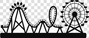 Roller Coaster Clipart Black And White Transparent   Roller Coaster Clip Art  HD Png Download