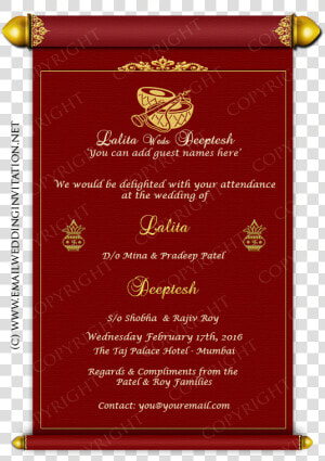 Wedding Invitation Card Design Online Online Wedding   E Wedding Card Free  HD Png Download