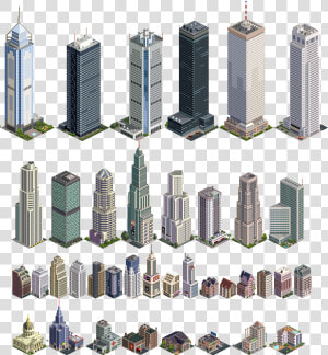 Isometric City Buildings Pixel Art  HD Png Download