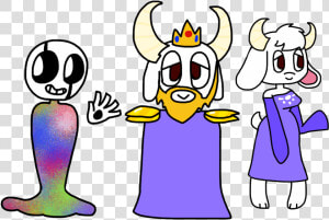 Here Goes Funtale Gaster asgore and Toriel about   Cartoon  HD Png Download