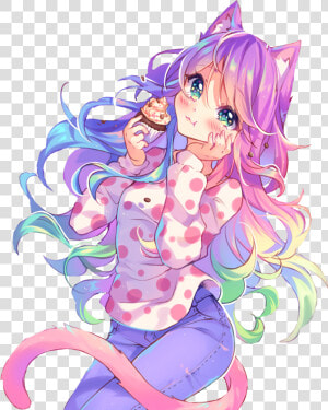  cute  kawaii  hyannanatsu  neko  animeart  anime  art   Cute Kawaii Anime  HD Png Download