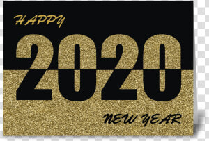 Happy New Year 2020  Gold Glitter look Greeting Card   Happy New Year 2020 Card  HD Png Download