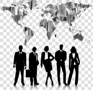 Clipart Low Poly World Map Big Image   Silhouette Business People Png  Transparent Png