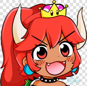 Bowsette Red Hair Dark Skin  HD Png Download