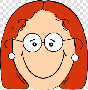 Happy Red Head Girl With Glasses Svg Clip Arts   Sad Girl Face Cartoon  HD Png Download