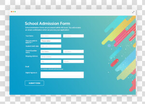 Online School Admission Form With Custom Design   Online Order Form Design  HD Png Download