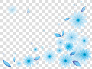 Ftestickers Watercolor Flowers Border Corner Blue   Flower  HD Png Download