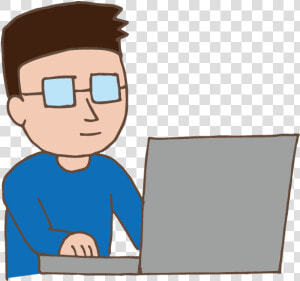 Young Man Using Laptop   Laptop With Person Animated  HD Png Download