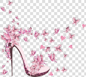  highheels  schmetterlinge  scbutterflies  butterflies   Bedroom Pink Butterfly Wall Paper  HD Png Download