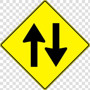 Two Way Street  Traffic  Signs  Arrow  Road  Street   Left Lane End Sign  HD Png Download