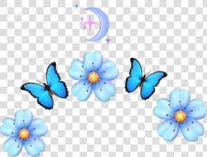  flowercrown  emojicrown  flower  summer  emoji  blue   Swallowtail Butterfly  HD Png Download