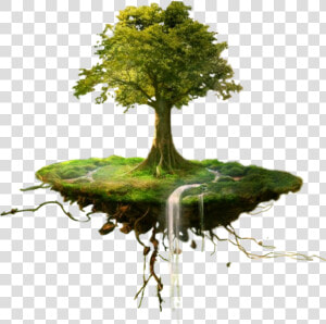  floatingisland  tree  fantasy   Fantastic Landscape Digital Painting  HD Png Download