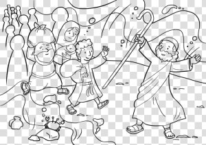 Exodus  Bible  Moses  Egypt  Ccx  Jewish  Judaism   Crossing The Red Sea Coloring Page  HD Png Download