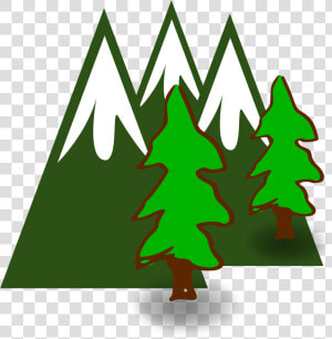 Mountain Tree Cliparts   Tree And Mountains Clipart  HD Png Download