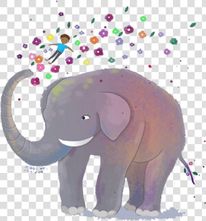 Clip Art Cute Elephant Illustration   Elephant Painting Cartoon Watercolor  HD Png Download