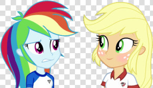 Appledash Applejack Artist   Applejack And Rainbow Dash Equestria Girl  HD Png Download