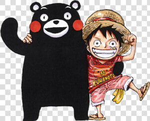 ルフィとくまモン   One Piece Luffy Statue Kumamoto  HD Png Download