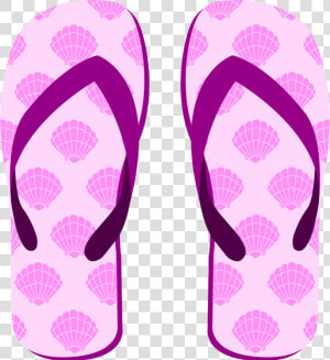 Pink sandal walking Shoe   Purple Flip Flops Clip Art  HD Png Download