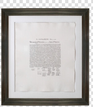 Framed Declaration Of Independence Hand Engraved Printed   Declaration Of Independence  HD Png Download