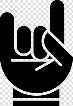 Hand With White Outline Forming A Rock On Symbol Comments   Rock On Symbol Svg  HD Png Download