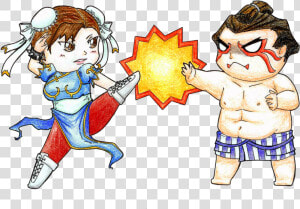 Chun Li And E Honda By Flying Bagel   Street Fighter Ve Honda Vs E Honda  HD Png Download