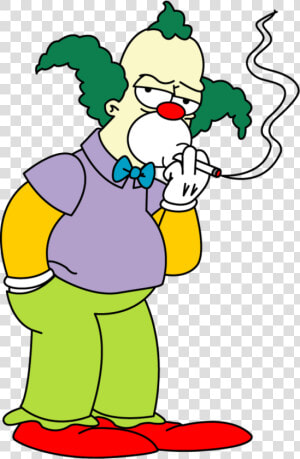 Krusty The Clown Clipart   Krusty The Clown Smoking  HD Png Download