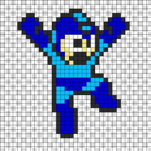 Mega Man Perler Perler Bead Pattern   Bead Sprite   Mega Man Perler Bead  HD Png Download