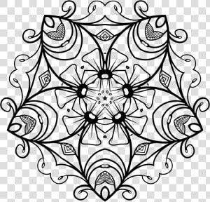 Black And White Floral Design   Gambar Dekoratif Hitam Putih  HD Png Download