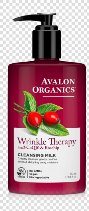 Wrinkle Therapy Cleansing Milk   Avalon Organics Wrinkle Therapy Cleansing Oil  HD Png Download