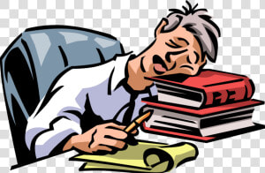 Vector Illustration Of Exhausted  Overworked  Underappreciated   Tired Office Worker Cartoon  HD Png Download