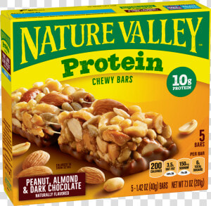 Peanut  Almond  amp  Dark Chocolate   Nature Valley Protein Bars  HD Png Download