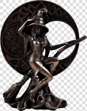 Witch With Celtic Moon Cold Cast Bronze Sculpture   Sculpture  HD Png Download