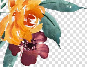 Free Watercolor Hand Drawn Flowers With Foliage   Watercolor Painting  HD Png Download