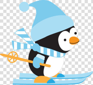 Minus Say Hello Clip Art Pinterest Christmas   Penguin Skiing Clip Art  HD Png Download