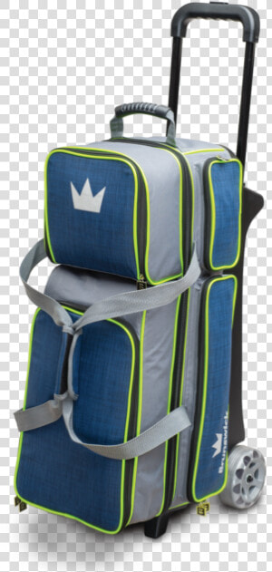 59 Br3400 018 Crown Deluxe Triple Roller Navy Lime   Brunswick Crown Deluxe Triple Roller Bowling Bag  HD Png Download