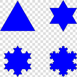 The First Four Iterations Of The Koch Snowflake Clipart   Basic Fractal  HD Png Download