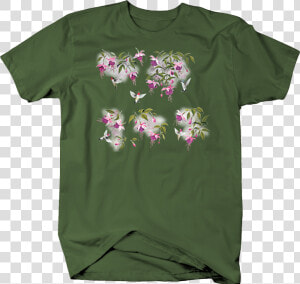 Hummingbirds Flying Around Flowers Wildlife Bird Throat   T shirt  HD Png Download