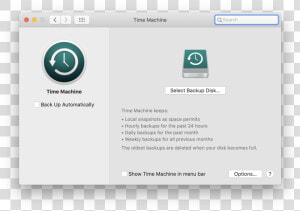 How To Use Time Machine   Turn Off Time Machine Mojave  HD Png Download