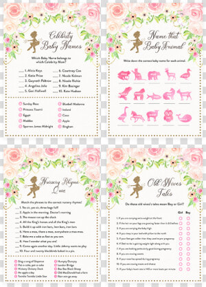 Pink And Gold Floral Tutu Ballerina Baby Shower Game   Calligraphy  HD Png Download