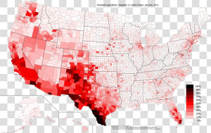 Us Map Hispanic Population   Race By County Us  HD Png Download