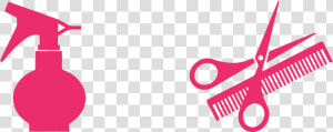 Transparent Hair Stylist Tools Clipart   Pink Hair Scissors Clipart  HD Png Download